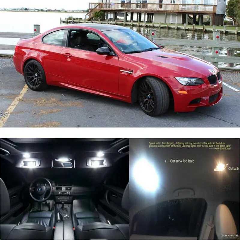 

Светодиодные фонари для салона автомобиля Bmw e92 m3, для чтения карты, для ног, дверей, 12 шт.