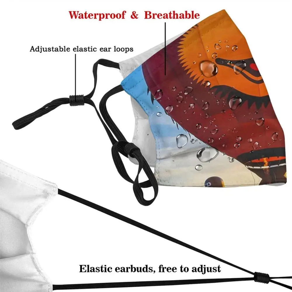 Parachute Custom Pattern Washable Filter Pm2.5 Adult Kids Mask Up Inthe Air Bear Parachute Sky