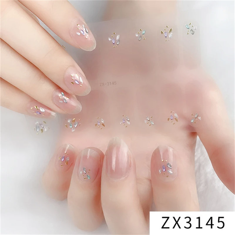 14 Stickers 3D Diamond Patterned Nails And Creative Nail Polish Nail Stickers For Women's Salon Nail Art Accessories