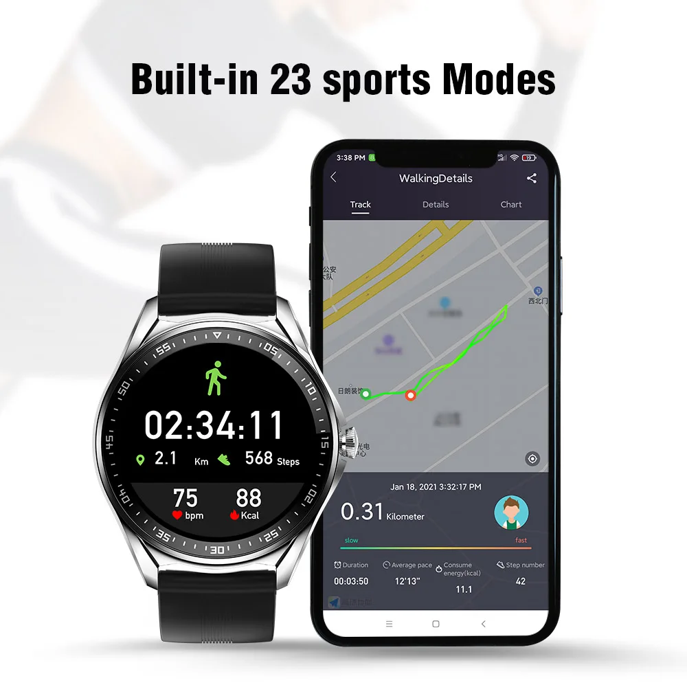 Niwevol-reloj inteligente deportivo para hombre, pulsera con Bluetooth, llamadas, reproducción de música, Dial personalizado, control del ritmo cardíaco, para Android e Ios, 2023