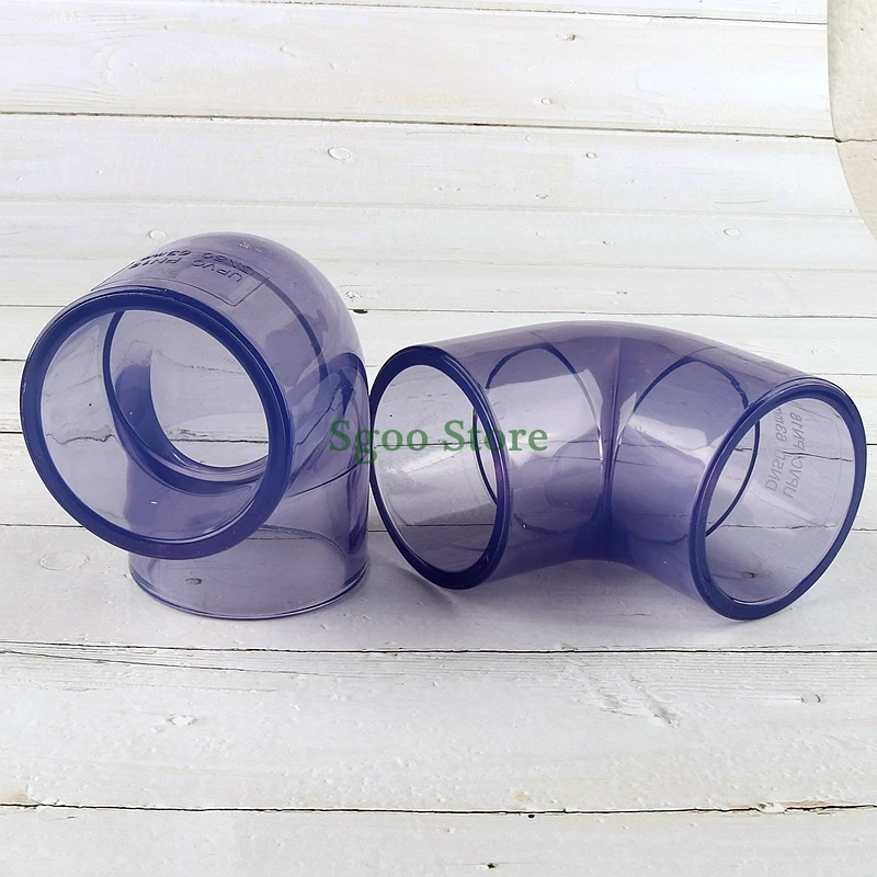 1pc ID 63~110mm Transparent UPVC Elbow Connector Garden Irrigation Aquarium Tank Water Pipe Connectors Equal Dia PVC Pipe Joints