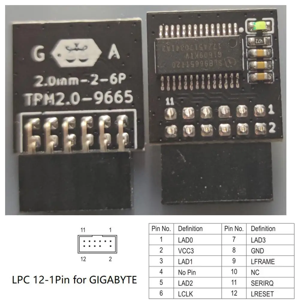 LPC TPM 2.0 Encryption Security Module Remote Card 12pin 14pin 18pin TPM2.0 Module Board For MSI ASUS ASROCK Gigabyte Windows 11