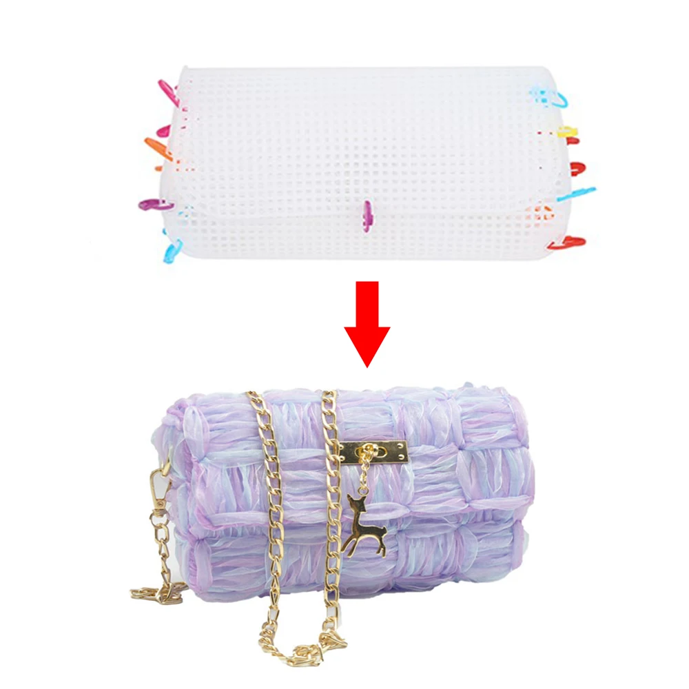 Auxiliary Knitting & Weaving Plastic Mesh Sheet Chenille Gold Velvet Diy Bag Accessories Easy Knit Helper