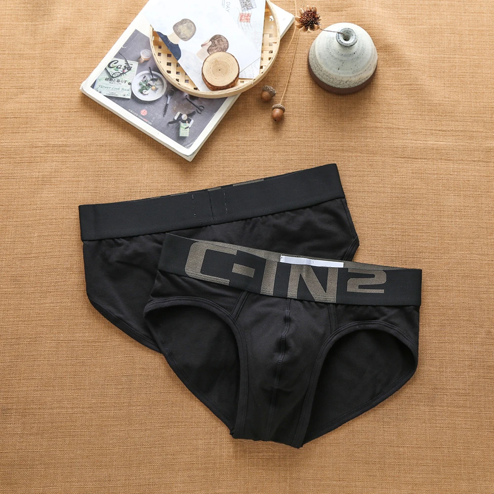 Ropa interior Sexy de algodón para hombre, calzoncillos transpirables con letras, cómodos y a la moda