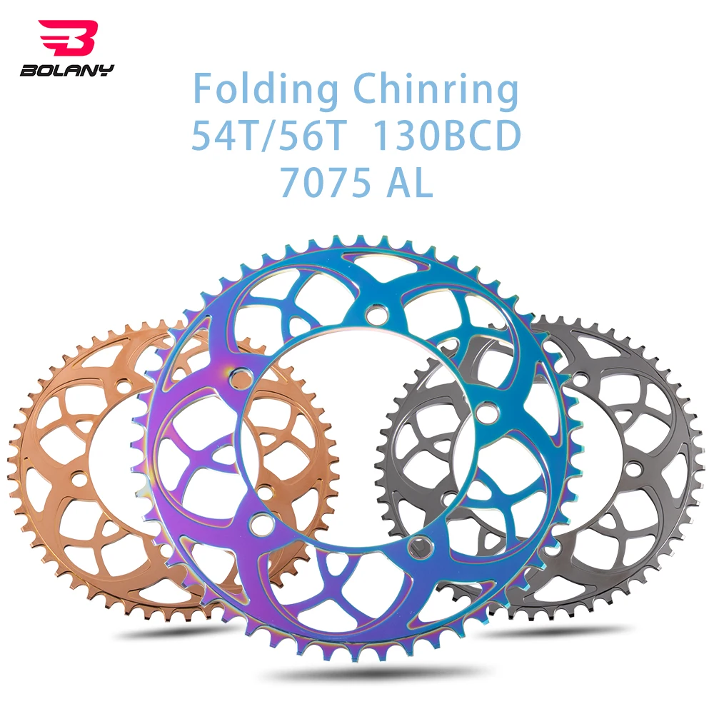 

Balony 130 BCD Folding Bicycle Chainwheel Ultralight Plating Anode 53T/ 56T Rainbow Aluminum Alloy 7075 BXM Bike Crankset Tooth