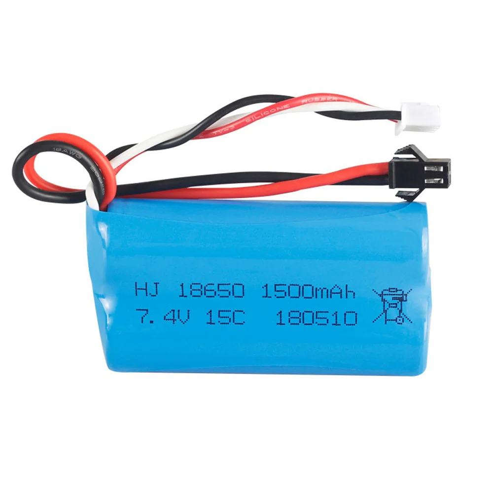 2PCS 7.4V 1500mAh lipo Battery SM Plug for YDI U12A Syma S033g Q1 TK H101 18650 7.4V Battery Rc Toys Boats Cars Tanks Drone Part