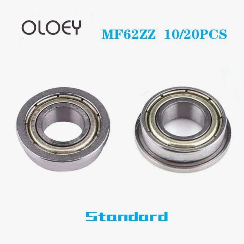 

10/20pcs MF62ZZ 2x6x6.5mm Miniature Flange Bearing LF520Z Thin Wall Metal Shielded Flanged Bearings With Corrosion Resistance