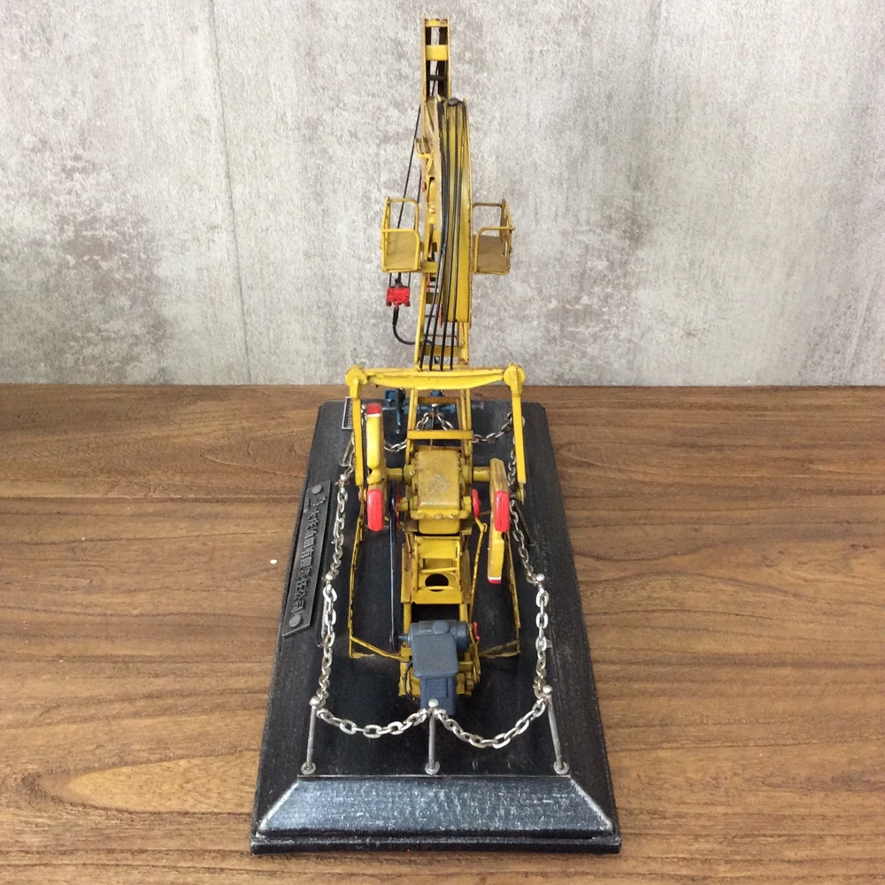 Vintage Ironwork Oil Field  Pumping Unit Model Tin Retro Crafts Handmade Handicraft Decorations Gifts