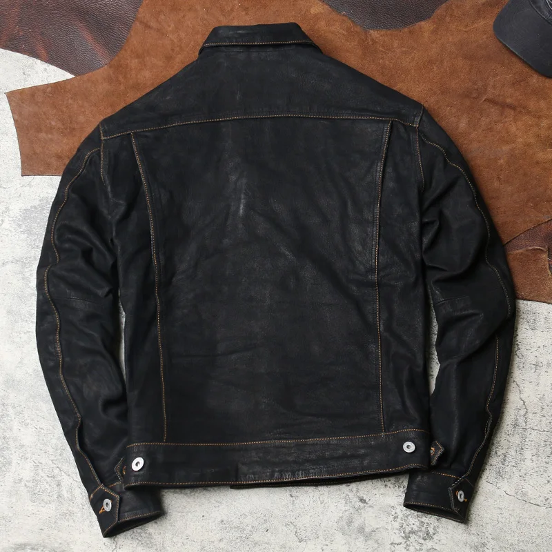 DS557XX Rock Can Roll Read Description! Super Offer! Asian Size Good Quality Genuine Goat Leather Stylish Jacket