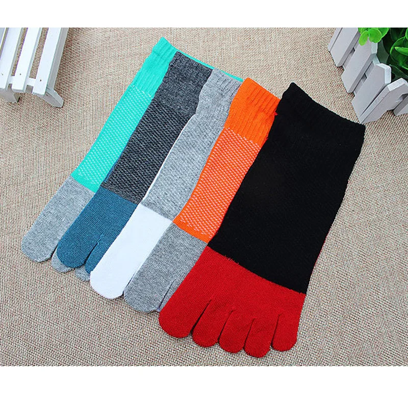 3 Pairs/Lot Five Finger Travel Socks Mens Breathable Summer Cotton Colorful Sport Ankle No Show Socks With Toes Novelty Hot Sell