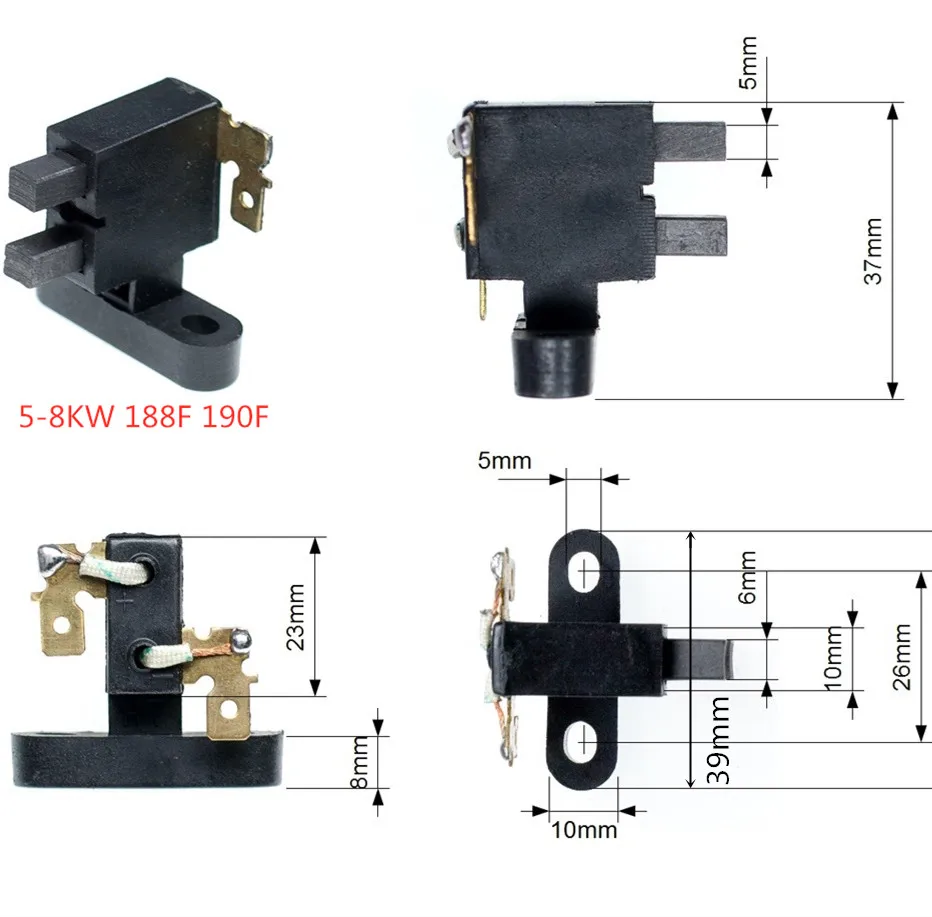 186F 188F 190F Universal Carbon Brush Assembly For Champion& More 5-8KW Generator Accessories EC6500 Copper Piece (pack of 5)