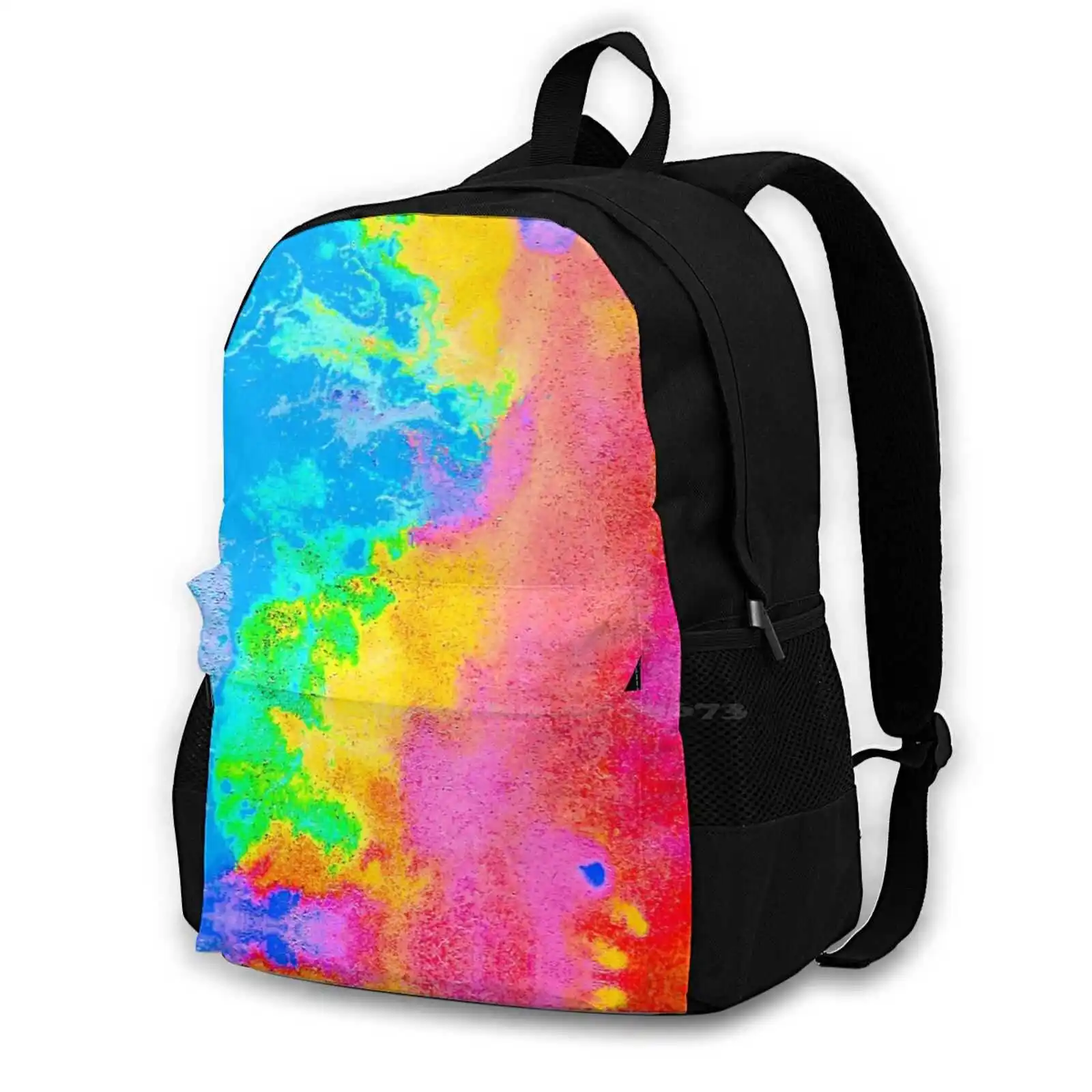 

Holographic Happiness Pattern Design Bag Student'S Backpack Matilda Bishop Art Abstract Holographic Funny Relationship Goals