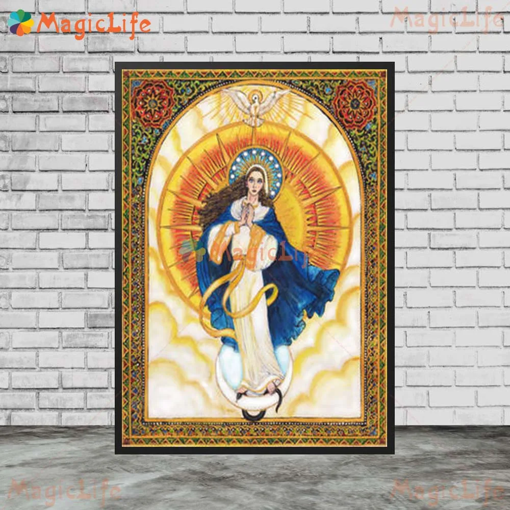 Vintage Girl Middle Ages Map Posters Religion Wall Pictures For Living Room Nordic Poster Wall Art Canvas Painting Unframed