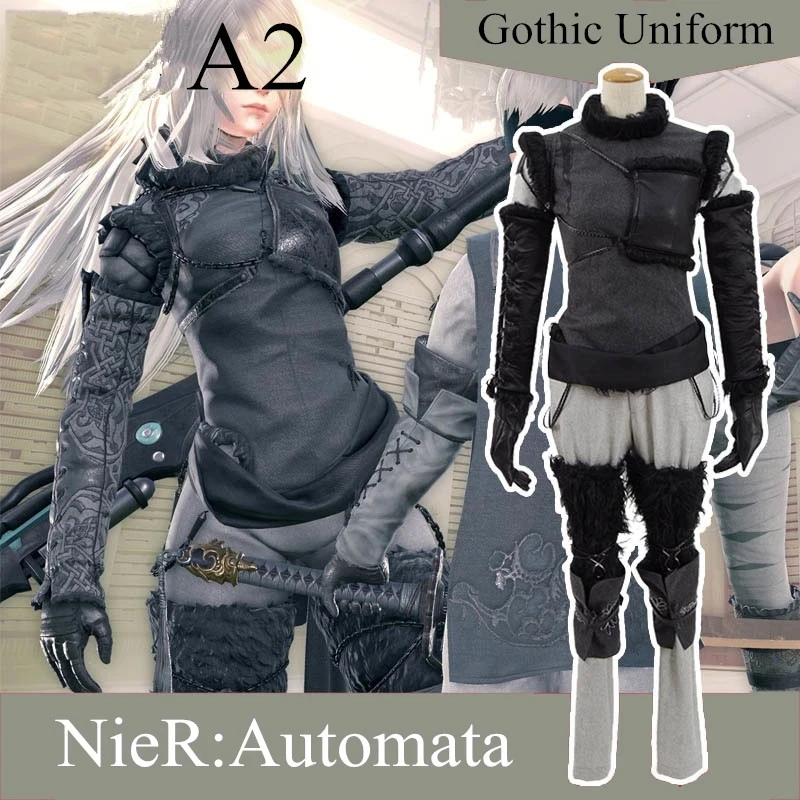 

[Customized] Anime Game NieR:Automata A2 Gothic Uniform Party Dress Any Size Cosplay Costume Halloween Women Free Shipping 2020