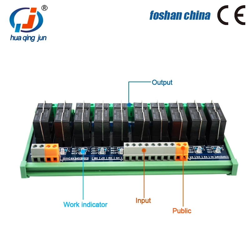 10-Channel 1NO 1NC DC24V Black Relay Module 16A Electromagnetic Relay for Parking System Control