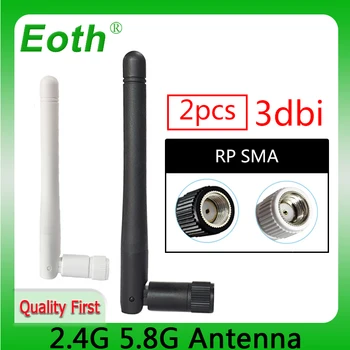 Eoth 2Pcs 2.4G Wifi เสาอากาศ5.8 Ghz 2.4Ghz 3dBi SMA หญิง Dual Band 2.4G 5.8G Pbx ANTENNA Wireless Router Antena