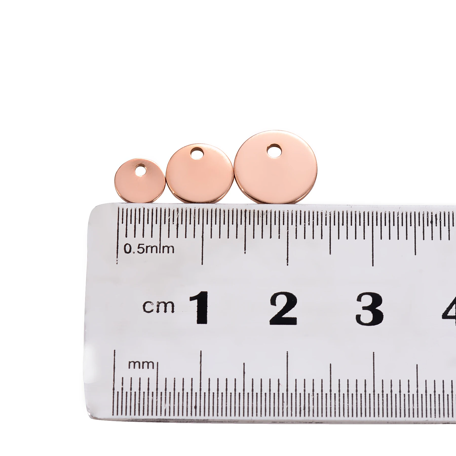 50 Teile/los Edelstahl 6mm 8mm 10mm 12mm Blank Tags DIY Für Schmuck Machen Runde Charms anhänger Großhandel – Detail 2