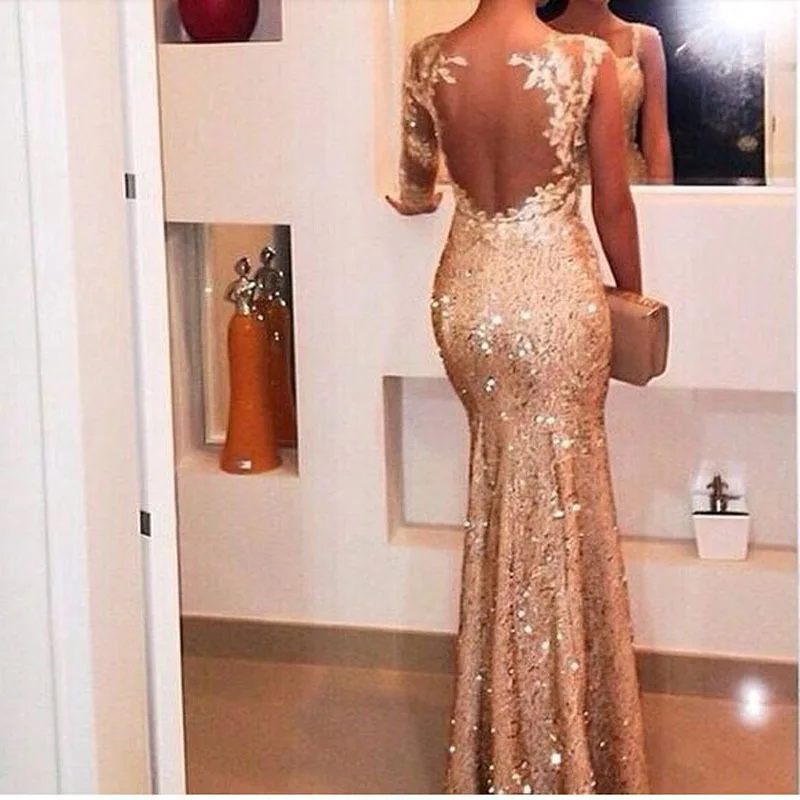 2020 new custom made فساتين مناسبات long abendkleider crystal beaded sheer neck formal gown beige prom Bespoke Occasion Dresses