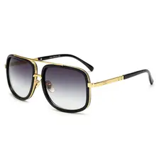 Large Retro Square Metal Sunglasses #2