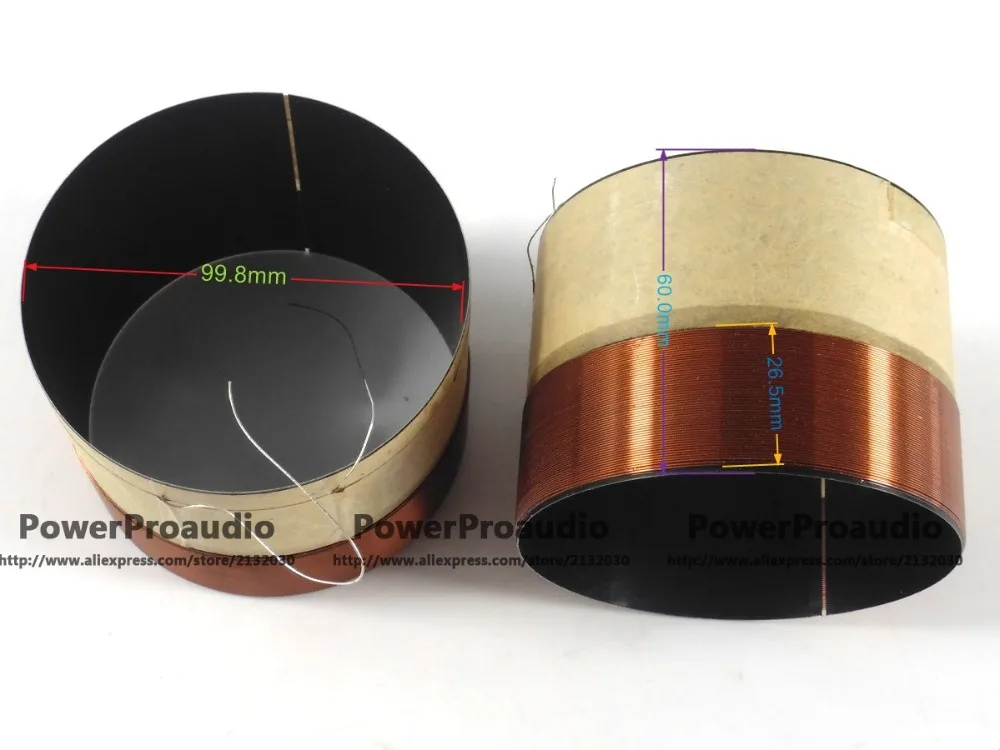 1 Uds. Bobina de voz de 99,8mm cable de cobre de 8 Ohm para reparación de altavoces Woofer