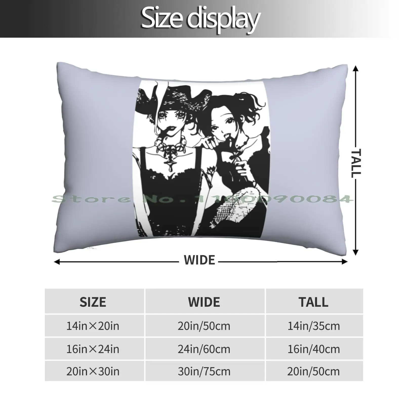 Black And White Nana Ai Yazawa Pillow Case 20x30 50*75 Sofa Bedroom Best Seller Pucca Long Rectangle Pillowcover Home Outdoor