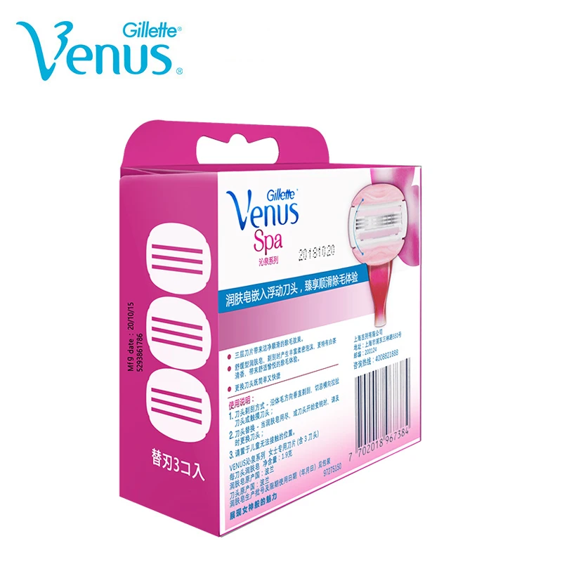 Original Gillette Venus Spa Breeze Safety Shaving Razor Blades Refills For Female Hair Removal Girl Vns Shaver Depilatory Manual