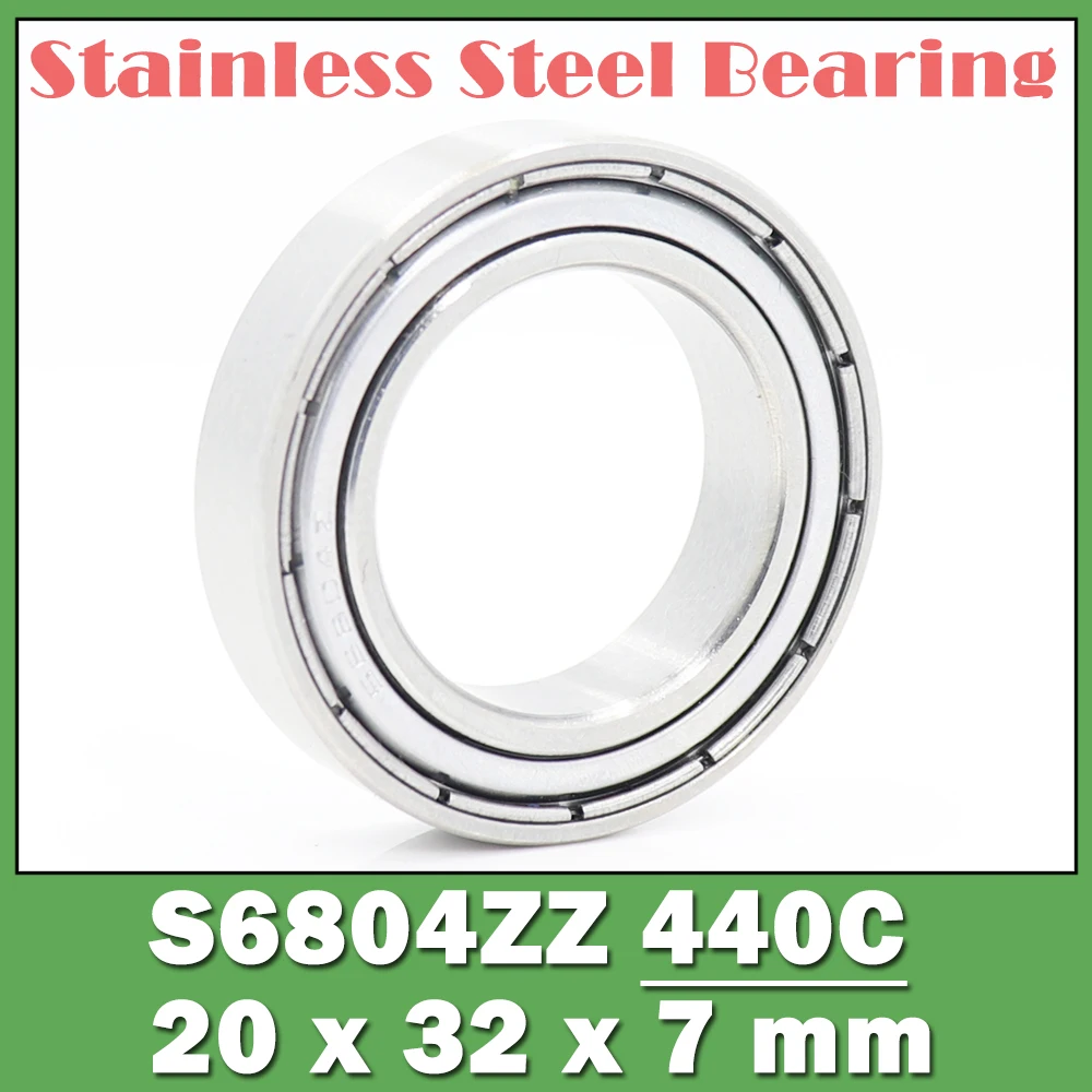 10PCS S6804ZZ Bearing 20*32*7 mm S6804 Z ZZ S 6804 440C Stainless Steel S6804Z Ball Bearings