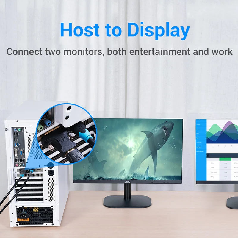 Переходник Vention DVI/HDMI, двунаправленный, DVI-D 24 + 1 штекер-гнездо