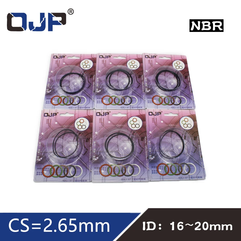 O-ring Waterproof NBR seal O ring Boxed nitrile rubber  Gask thickness CS 2.65mm ID16/17/18/19/20mm