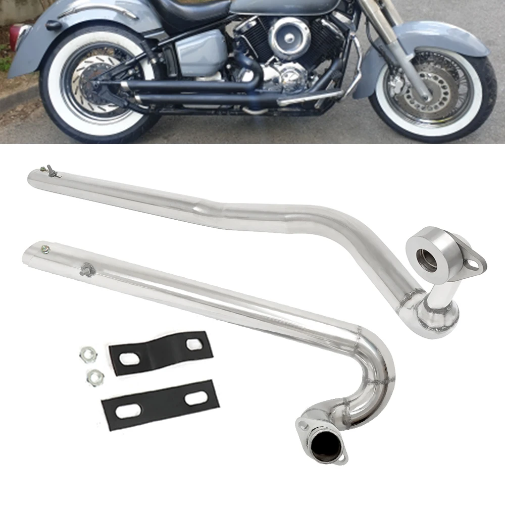 Stainless Full Exhaust System Pipe Muffler Kit Removable Silencer For Yamaha V-Star XVS1100 Drag Star XVS 1100 XVS1100AW Classic