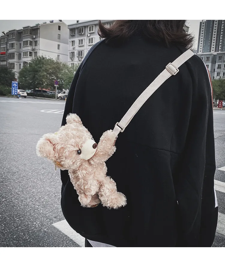 Women Bag Bear Cub mini bag Serious Injury Hip-Hop Polyester Bucket Unisex Zipper Soft Shoulder Bag Purses Crossbody Designer