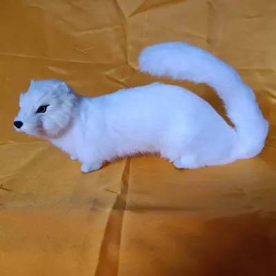 middle size simulation Weasel model polyethylene&furs real life white Weasel gift about 30x14cm xf2834