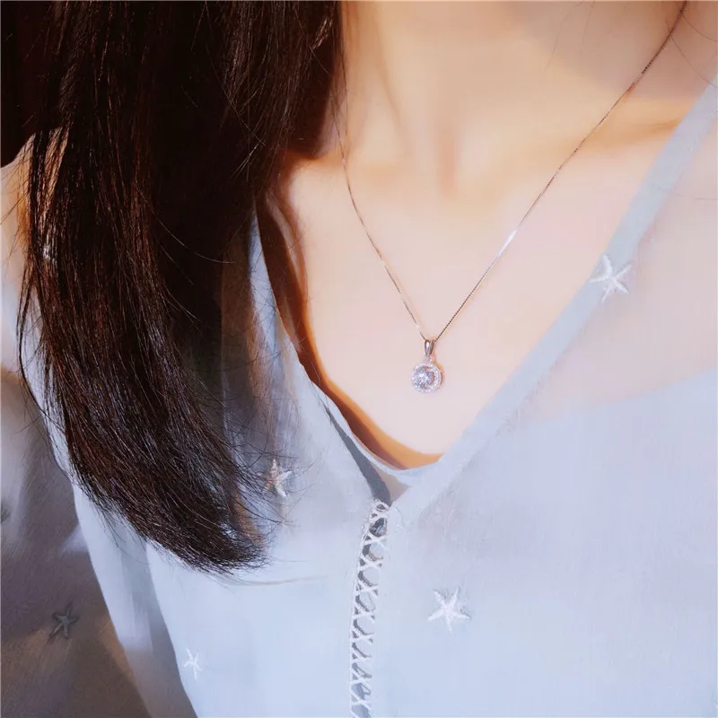 Jewelry Sets For Women 925 Silver Needle Necklaces Pendant Stud Earrings Zirconia Bridal Wedding Engagement Accessory CCAS229