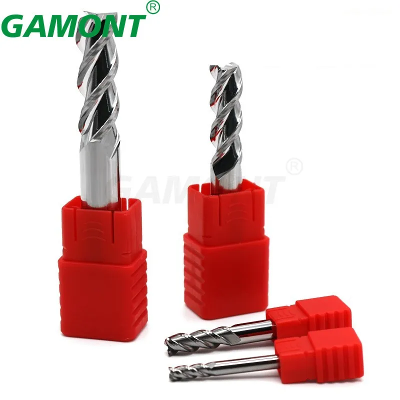 GAMONT HRC55 3-Flute For Aluminium Tungsten Steel Carbide Milling Cutter CNC Machinery Maching Special Flat Endmill Tools