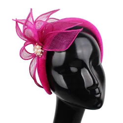 Charming Headband Bride Elegant Fashion Headwear Sinamay Hair Fascinators Gorgeous Princess Women Party Headdress Hair Bands