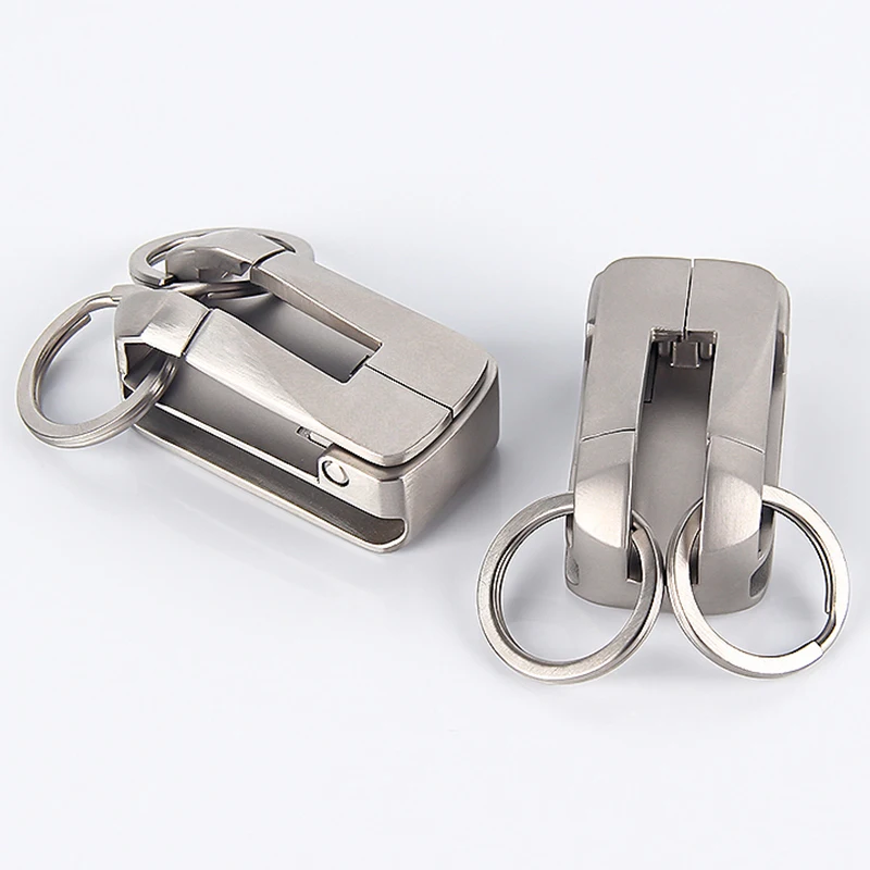 Luxury 304 Stainless Steel Men Belt Car Keychain Double Hook Waist Hanging Key Ring Holder Keychain Buckle Fathers Day Best Gift