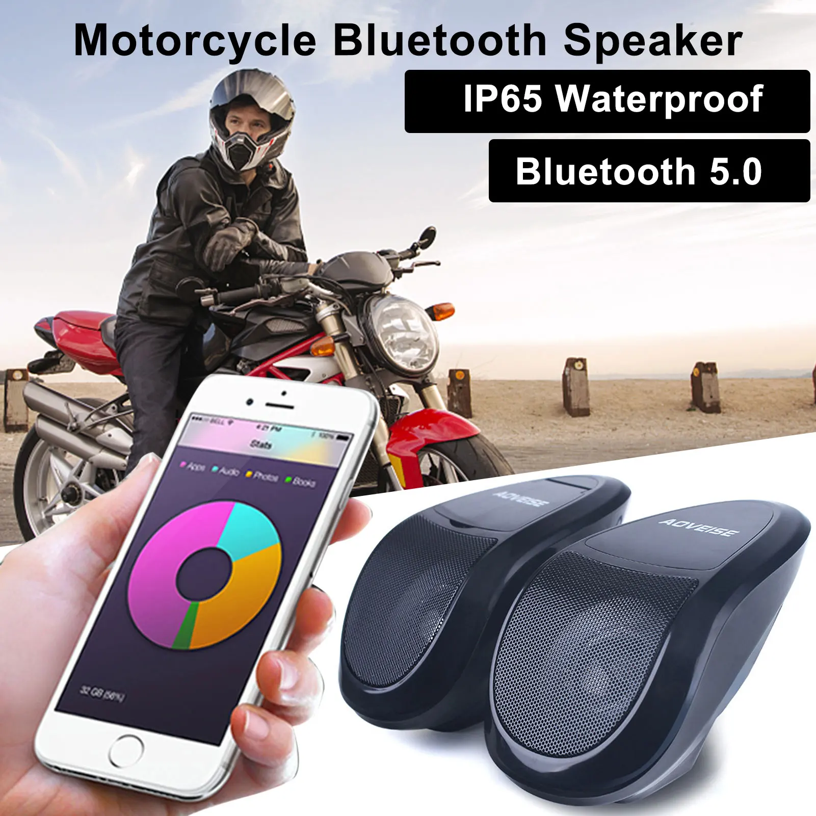 12V Motorcycle MP3 Bluetooth Audio Bluetooth FM Radio Speaker Card Car Speaker Audio Amplifier System