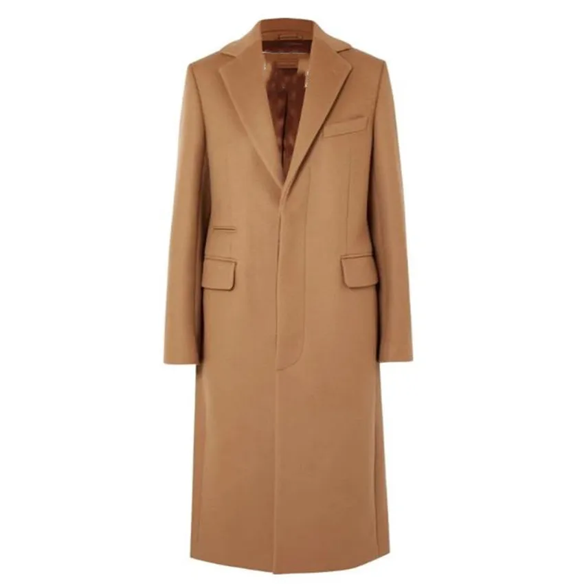 

New Arrival Winter Woolen Coat for Women Elegant single-breasted fashion Camel Wild Wool Blends Long coat