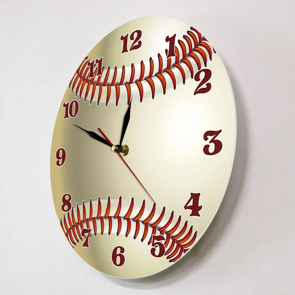 Baseball Custom Name 3D Wall Clock Sports Room Wall Decor Personalized Your Name Baseball Design Acrylic Printed Wall Clock