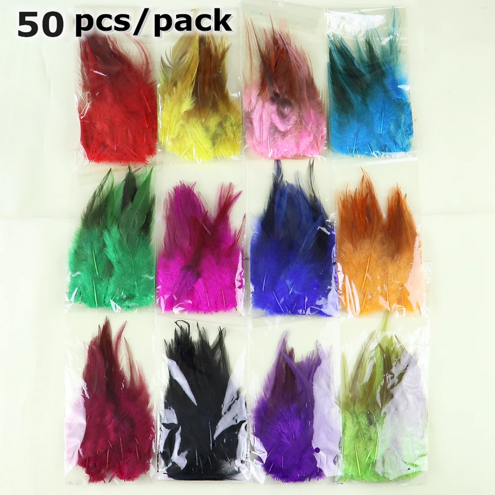 50pcs Multi color Pheasant Feather 10-15cm/4-6inch DIY Jewelry Decoration Rooster feathers for Craft Wedding Party Accessories