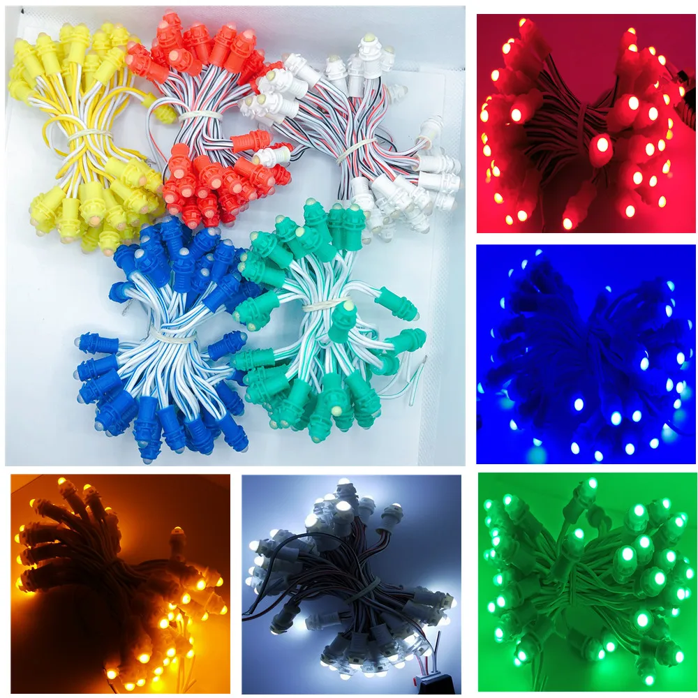 50pcs/ lot 10cm F9MM Single Color Led Pixel Modules DC12V IP67 Waterproof Point Lights For Led Display Advertisement Free Ship