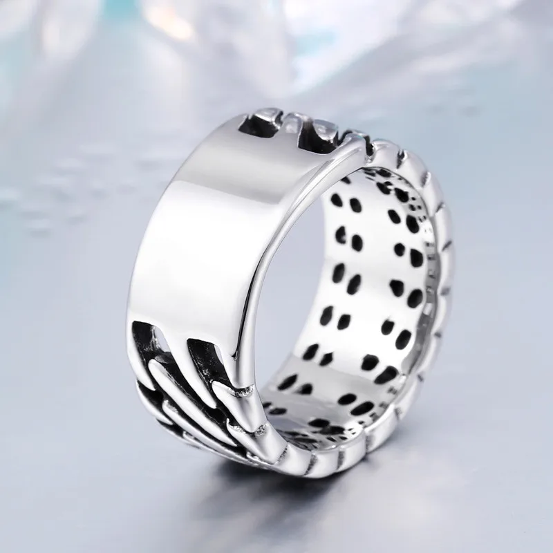 Beier new store 316L Stainless Steel ring personality Wide Chain Knitting Ring Exagerrated fashion jewelry  LLBR8-249R