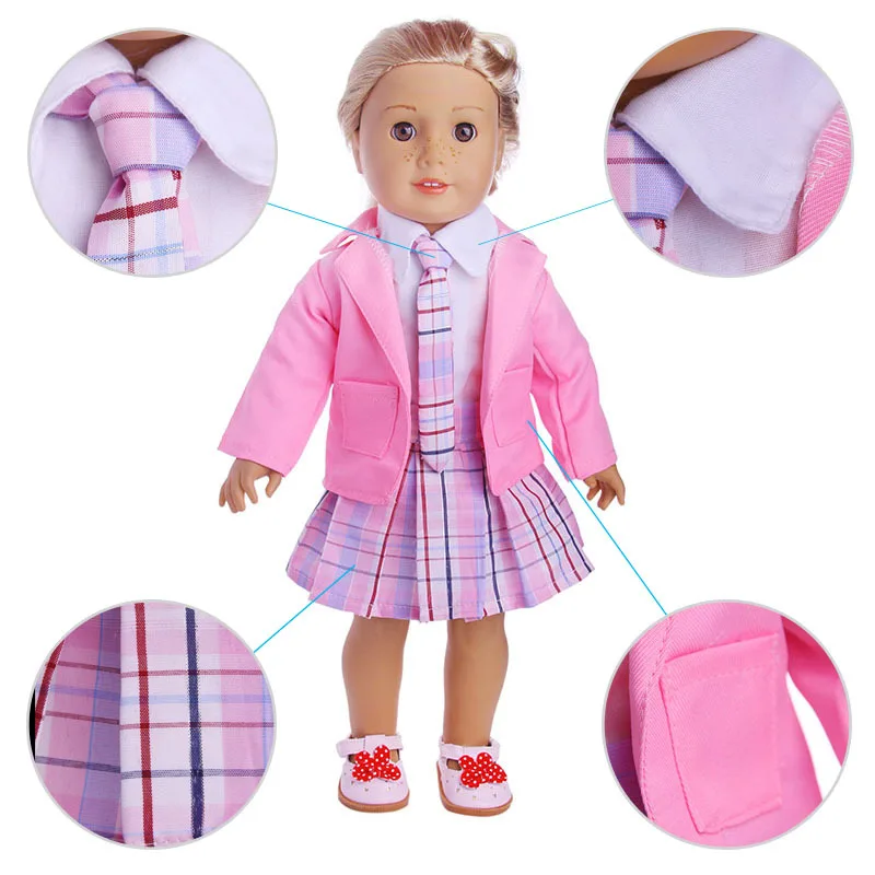 Magic School Uniform 43 cm Doll Clothes for American Girl Doll Cosplay Costume 18 Inch Doll Clothes Children Festival Gift