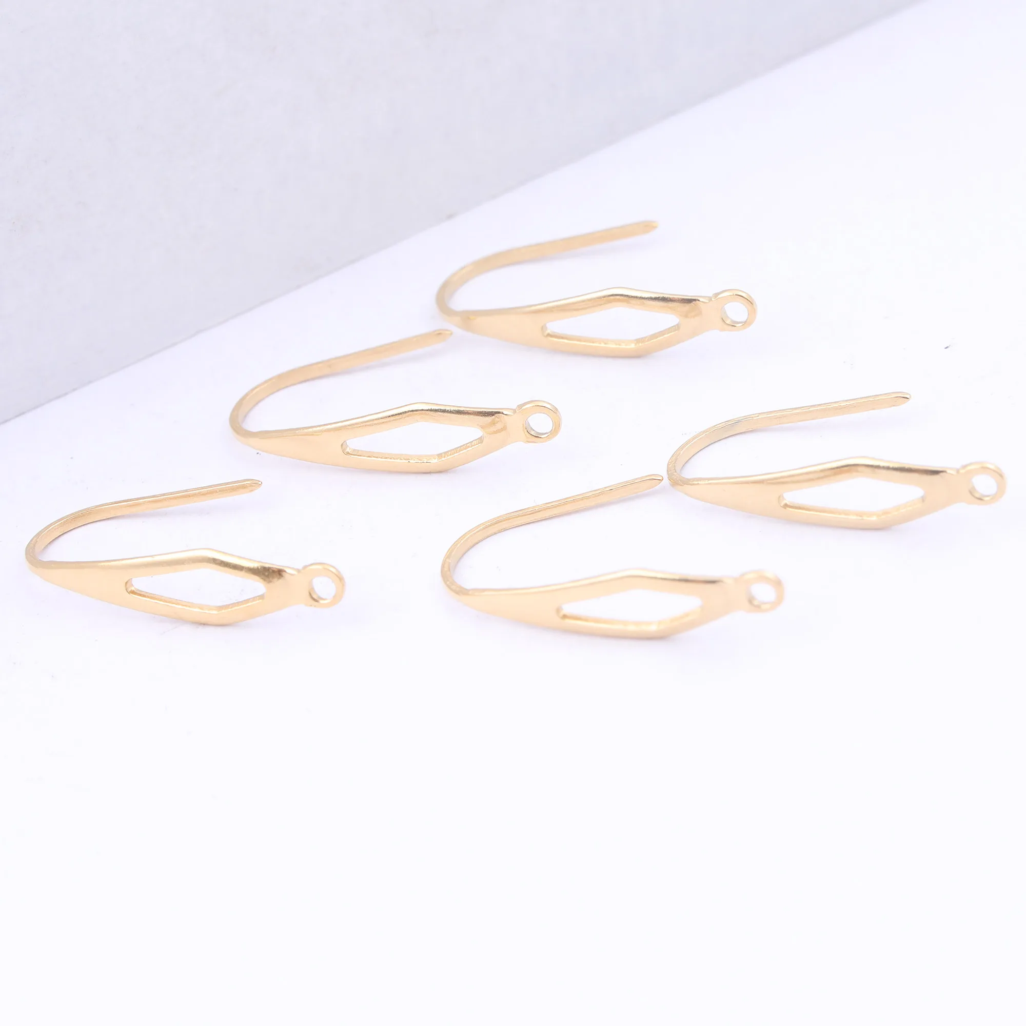 50pcs gold plated stainless steel fishhook earring hooks diy ear wire findings for jewelry making supplies