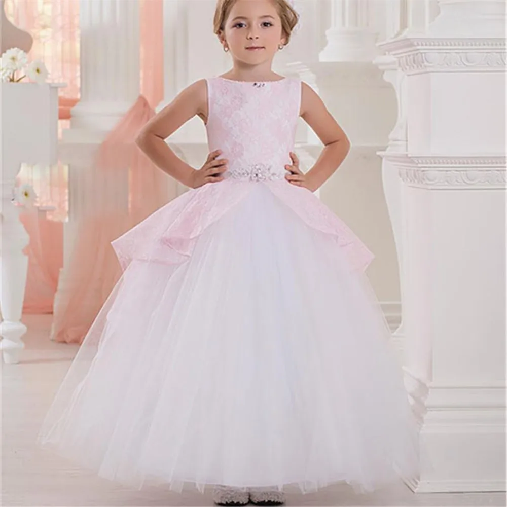 Flower Girl Dresses for Weddings Elegant First Communion Dresses for girls Tulle Ball Gown Girls Pageant Gown