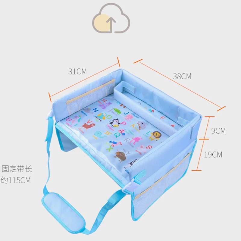 Baby Seat Tray Waterproof Table Car Seat Upgraded Autos Kid Travel Tray Storage Kids Toys Infant Holder Cartoon Baby Fence