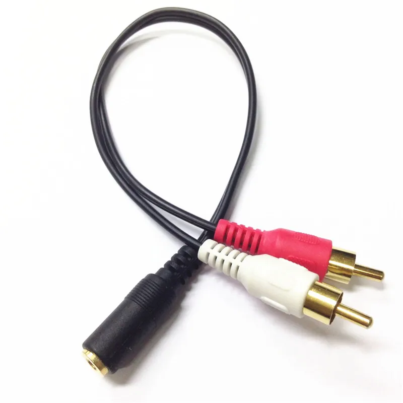Gold RCA Video/Audio Splitter Cable Rca Male & Female jack to 2 RCA Male & Female jack adapter 0.25m