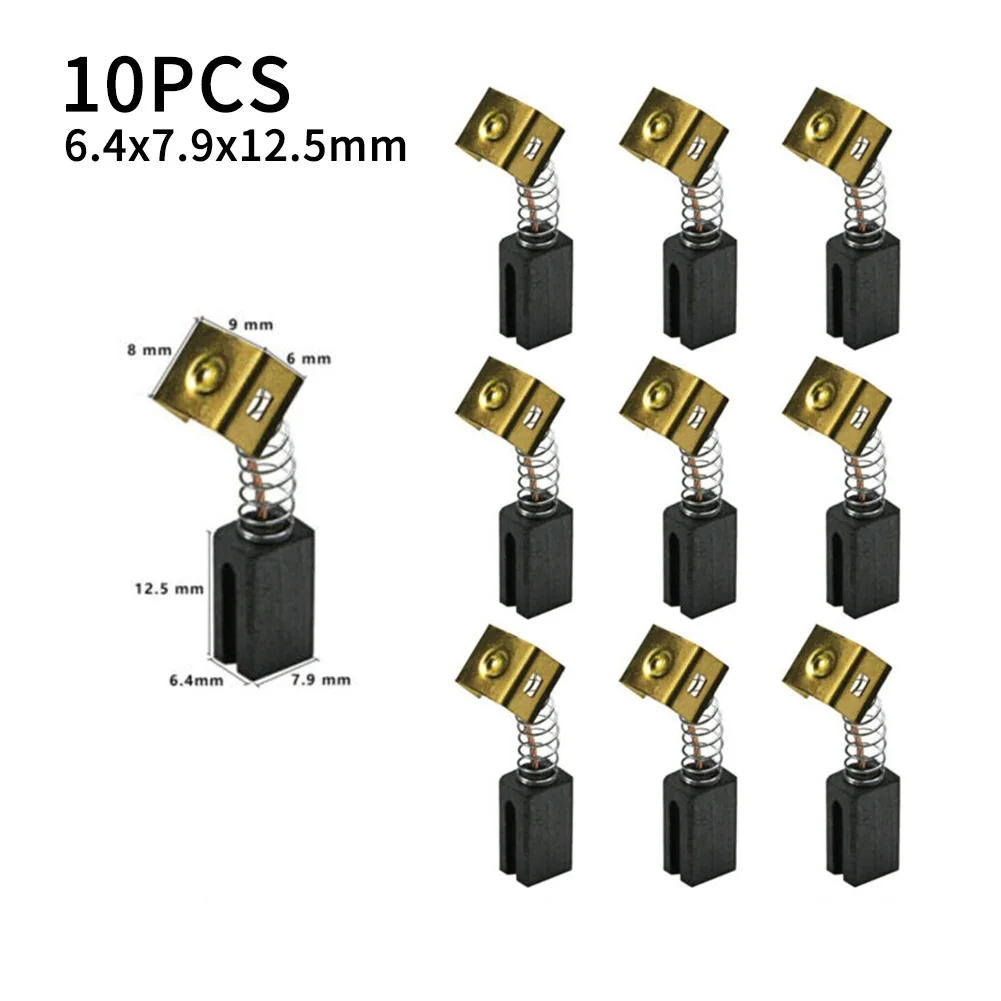 

10pcs Carbon Brushes 6.4x7.9x12.5mm For Black Decker CD105 CD110 CD115 KG900 Electric Motor Angle Grinder Accessories