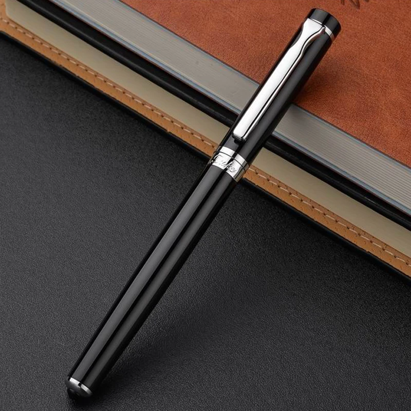 Metal DUKE P3 Fountain Pen Silver BLACK Classic Medium Nib School Student Office Gifts Stationery