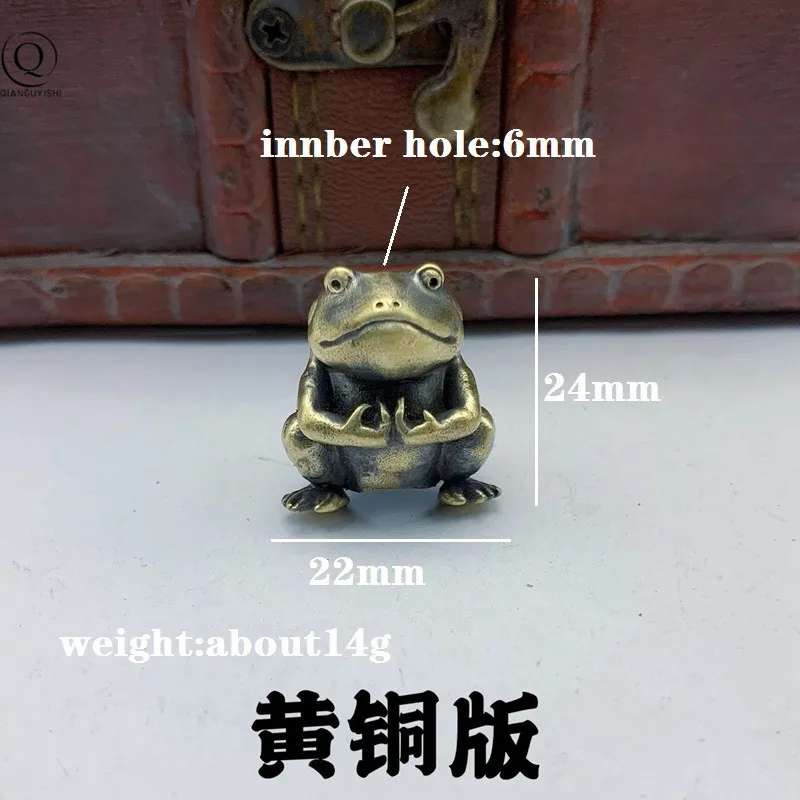 Animal Frog Sculpture Brass Umbrella Rope Beads DIY Knife Accessory Keychain Pendant EDC Outdoor Survival Tool Lanyard Hanging